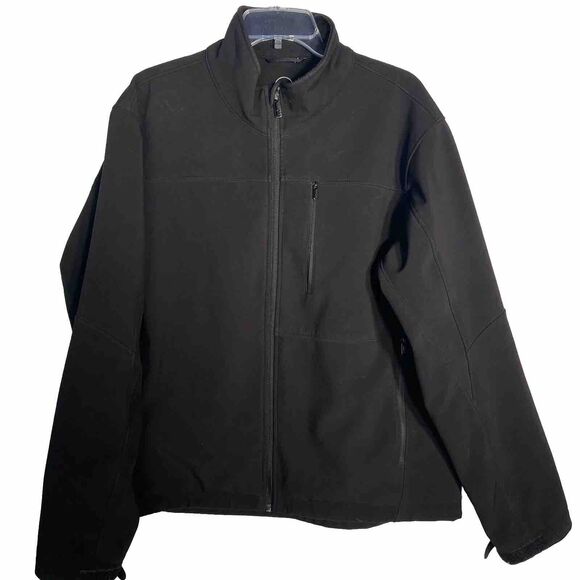 Tumi Black Soft Shell Ski Jacket Men’s Large Fleece Lined - Picture 1 of 8